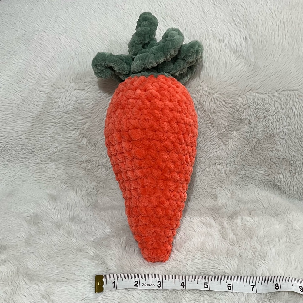 Handmade Crochet Carrot Plush - Amigurumi Stuffed Animal - Picture 3 of 3